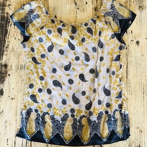 Lucky Brand paisley shirt I. Mello grey/ yellow